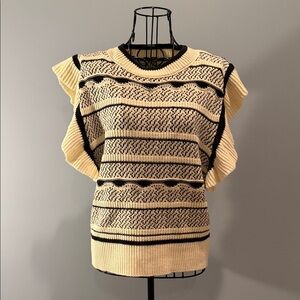 Elan Cream and Black Patterned Sweater